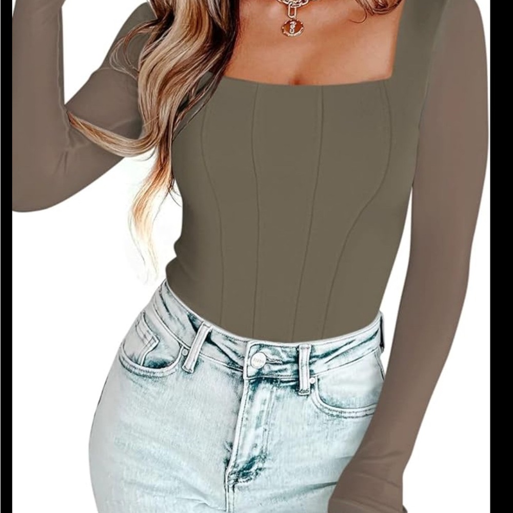 BROWN Long Sleeve Women's Top